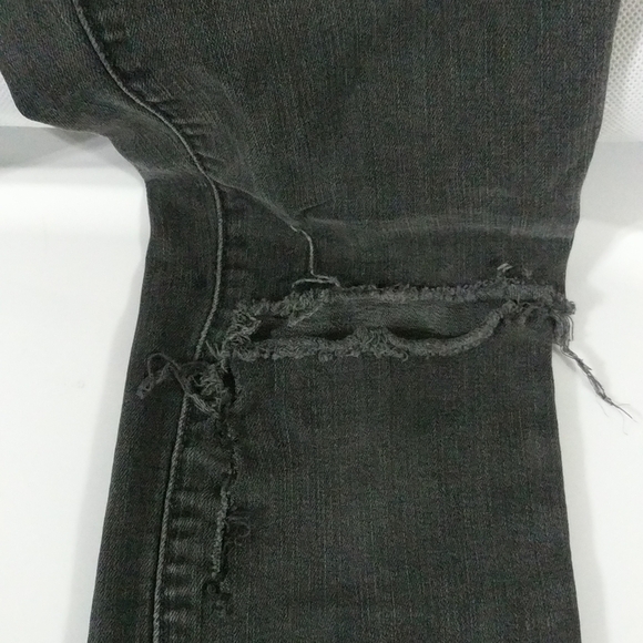 Madewell 8" High Rise Skinny Faded Black Raw Hem Distressed Jeans - size 25 - Picture 7 of 10